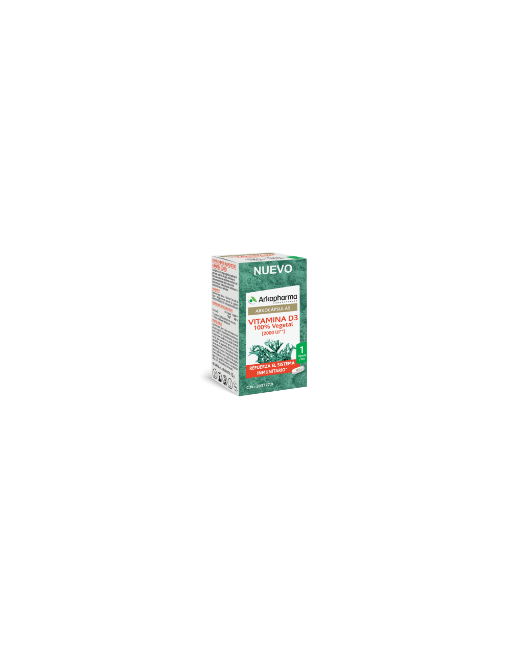 Arkopharma Vitamina D3 100% Vegetal 45 Capsulas